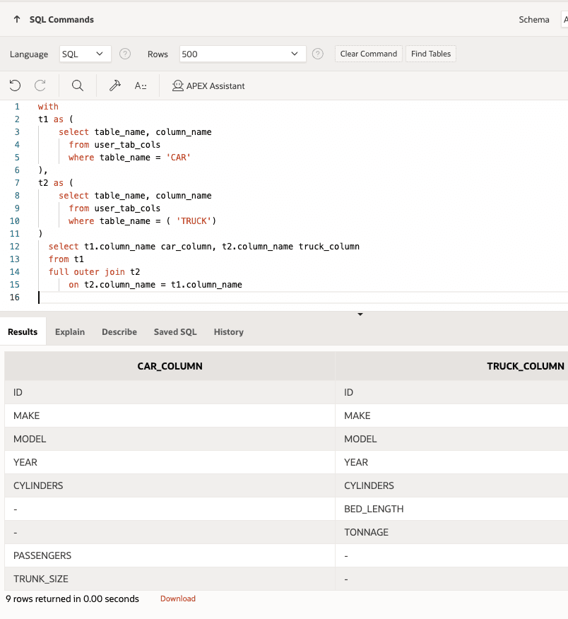 Full Outer Join - How to Compare Tables